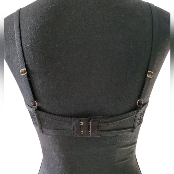 Victoria’s Secret Black Luxe Unlined Fishnet Demi Bra- Size 34 D - Picture 7 of 9